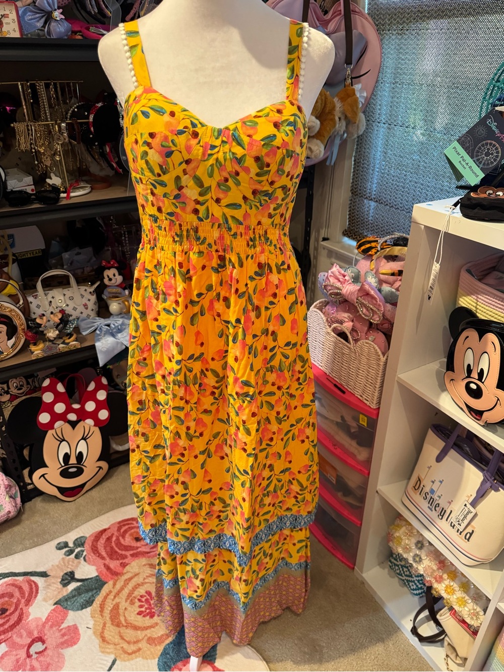 Farm Rio for Anthropologie Tropical Maxi Dress Size Small